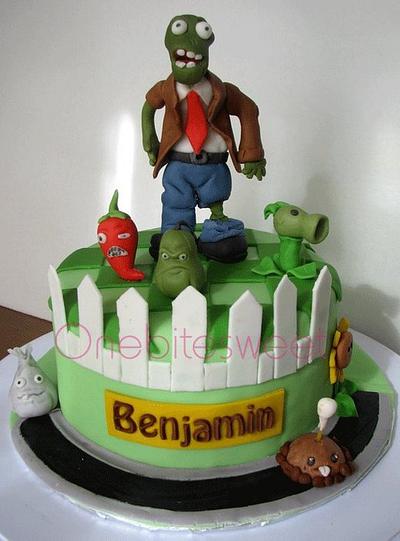 Plants and Zombies cake - Cake by Onebitesweet