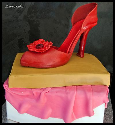 Lauren's Ruby Slipper - Cake by Laura Young