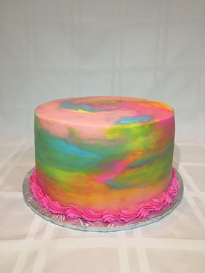 Rainbow Watercolor Cake - Cake by Brandy-The Icing & The Cake