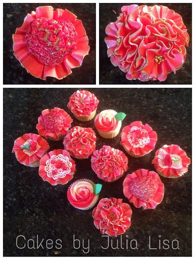 Ruffle themed Valentines Cupcakes - Cake by Cakes by Julia Lisa