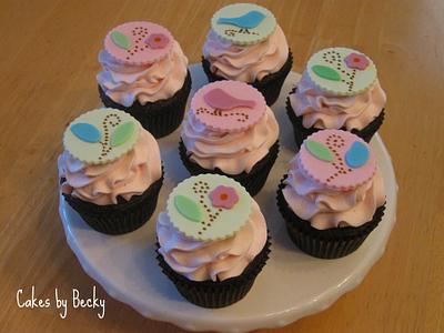 Love Birds Baby Shower Cupcakes - Cake by Becky Pendergraft