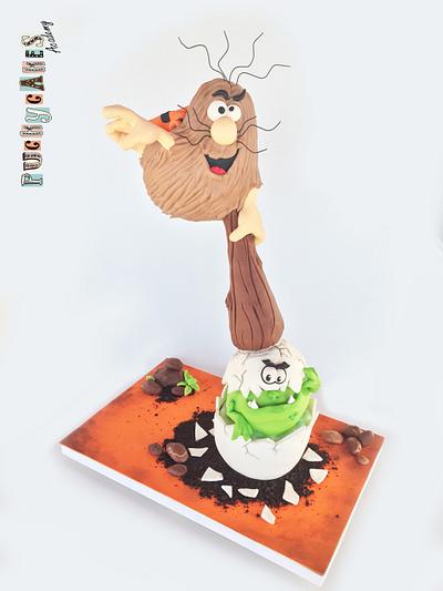 Captain Caveman Gravity Defying Cake - Cake by Puckycakes