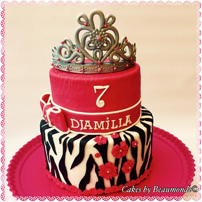 Little Princess meets zebra - Cake by Cakes by Beaumonde