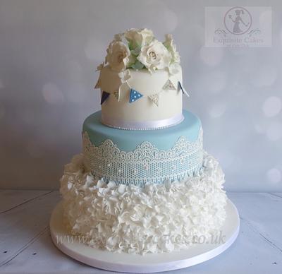 Ruffles and Bunting wedding cake - Cake by Natalie Wells