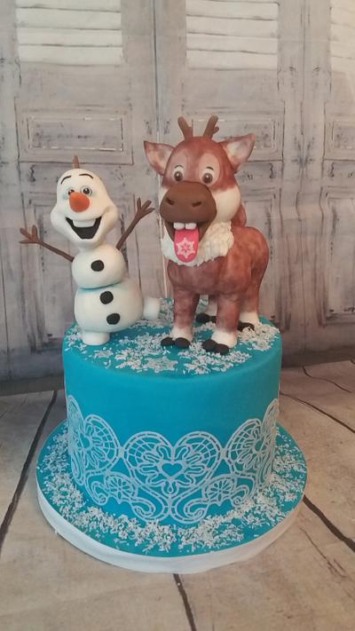 Olaf with baby sven... 💙💙💙 - Cake by Petra