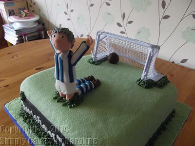 Football cake for a Huddersfield Town fan - Cake by Simply Cakes By Caroline