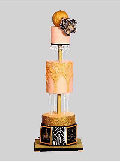 Peach gold blush wedding cake - Cake by Drop of sugar
