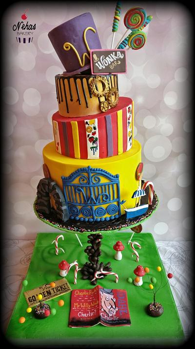 Caker buddies collaboration - bed time story book (Charlie and the chocolate factory) - Cake by NehasBakery