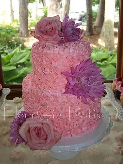 Pink Ruffly Buttercream Cake - Cake by Sarah DeNamur
