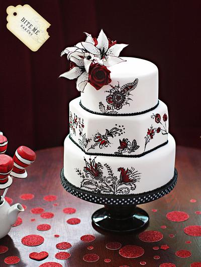 Cat in The Hat marries Jessica Rabbit - Wedding Cake - Cake by Samantha Pilling