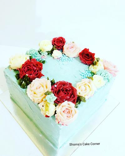  Korean buttercream flowers  - Cake by Shorna's Cake Corner
