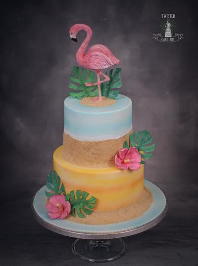 Flamingo cake - Cake by Twister Cake Art