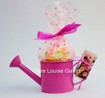 cupcake watering can  - Cake by clare galvin