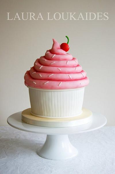 The Big Pink Cupcake - Cake by Laura Loukaides