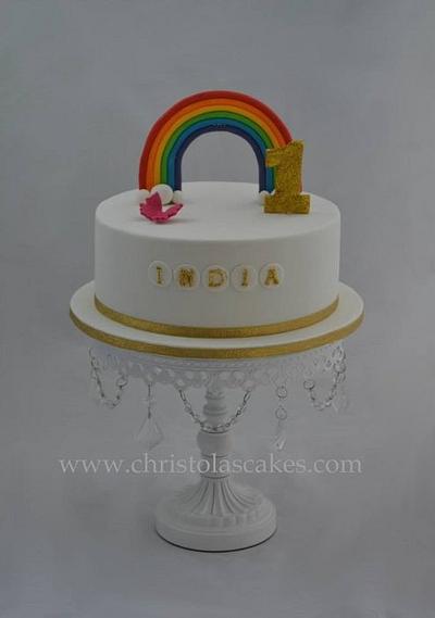 1st Birthday Rainbow Cake - Cake by ChristolasCakes