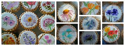 watercolor flowers - cookies - Cake by ThePaintedFlour