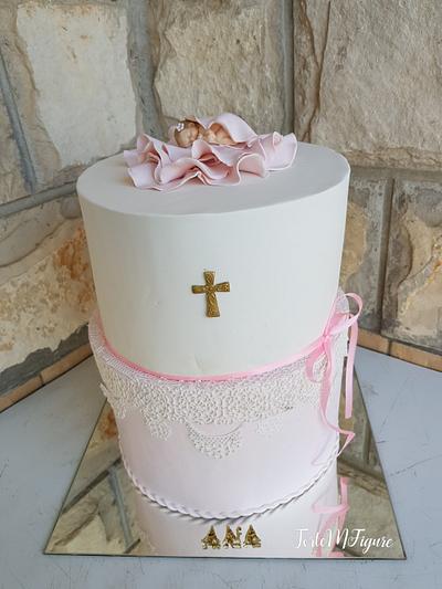 Baby girl christening cake - Cake by TorteMFigure