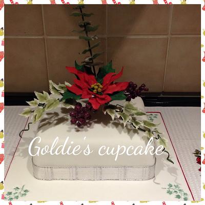 Poinsettia Xmas cake - Cake by Goldie's Celebration Cakes