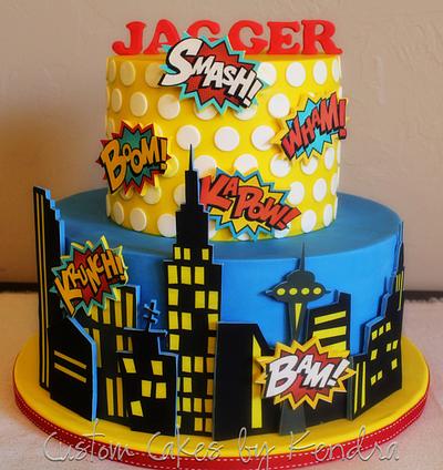 Comic Book Superhero - Cake by Kendra