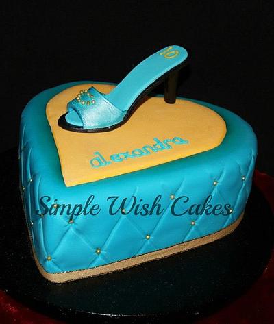 Blue heart shoe cake - Cake by Stef and Carla (Simple Wish Cakes)