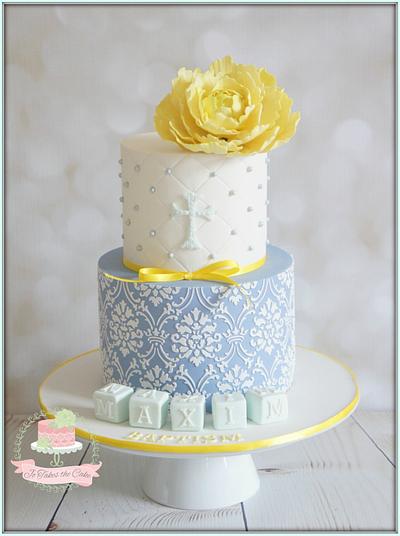 Blue & Yellow Baptism - Cake by Jo Finlayson (Jo Takes the Cake)