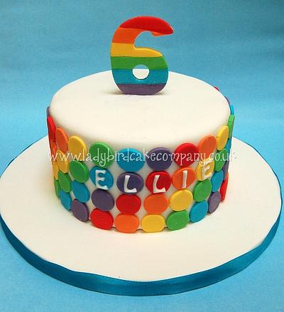 Rainbow spot birthday cake - Cake by ladybirdcakecompany
