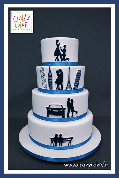 "How we met" Wedding Cake - Cake by Crazy Cake