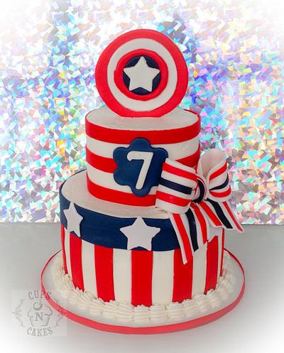 Girly Captain America  - Cake by Cups-N-Cakes 