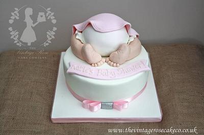 baby shower cake - baby bottom - Cake by Bethany - The Vintage Rose Cake Company