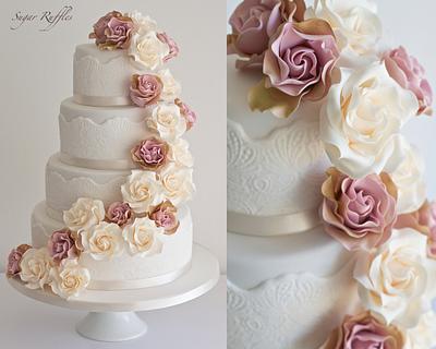 Amnesia Cascade Wedding Cake - Cake by Sugar Ruffles