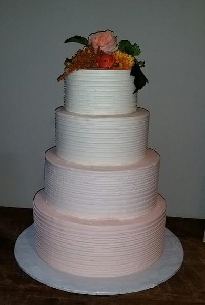 Peach ombre textured wedding cake - Cake by Lauren Cortesi