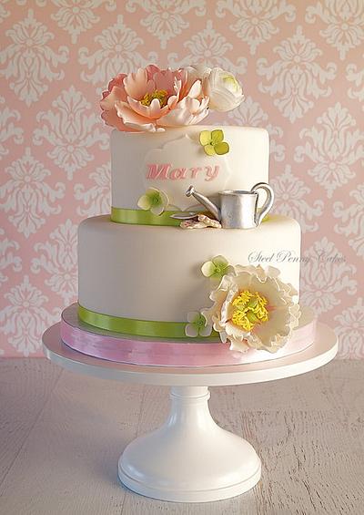 Garden peonies - Cake by Steel Penny Cakes, Elysia Smith
