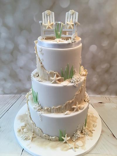 'Hamptons' beach cake - Cake by Elaine - Ginger Cat Cakery 