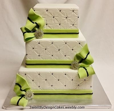 Green and Brown Wedding - Cake by SweetByDesign