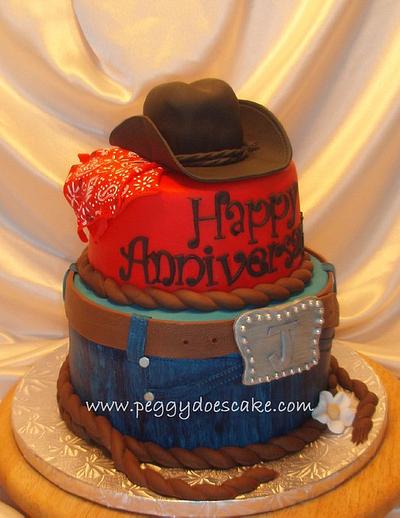 Cowboy Anniversary Cake - Cake by Peggy Does Cake