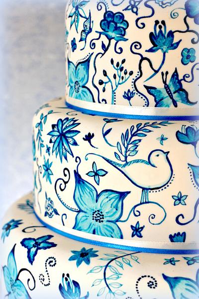 Hand painted Delft Pottery inspired cake - Cake by Natalie Dickinson 