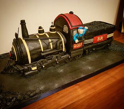 Hand carved steam train cake - Cake by Stacys cakes