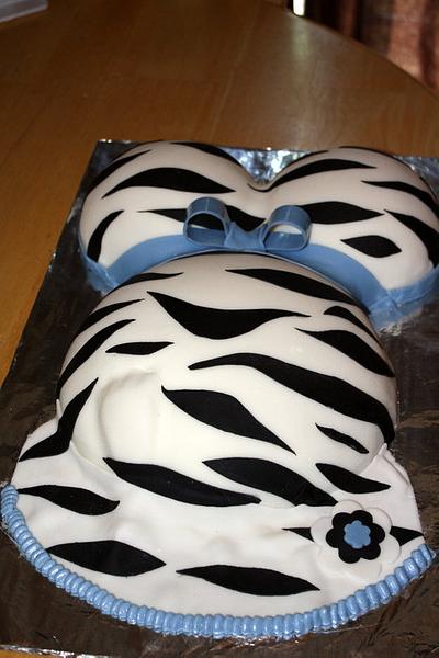 Zebra Print Belly Cake - Cake by Michelle
