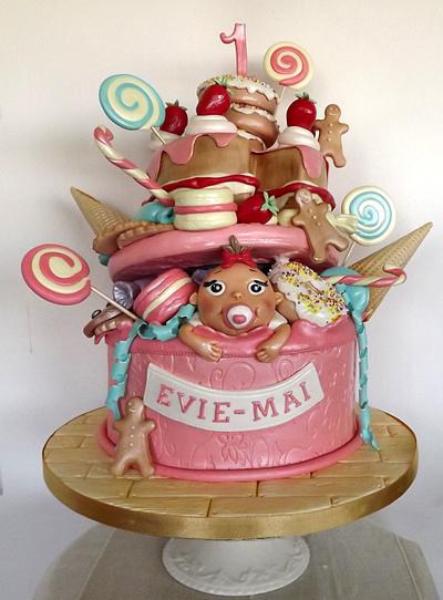 Cute Little Baby in a BIG Box of Sweets cake :) - Cake by Storyteller Cakes