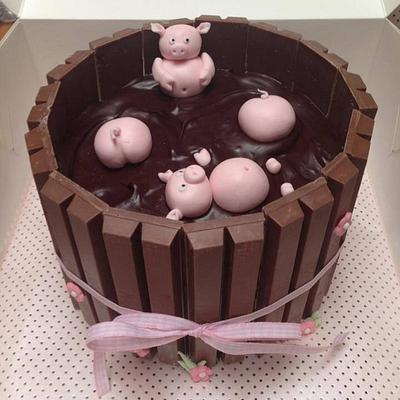 Piggies in mud cake - Cake by Bianca Marras