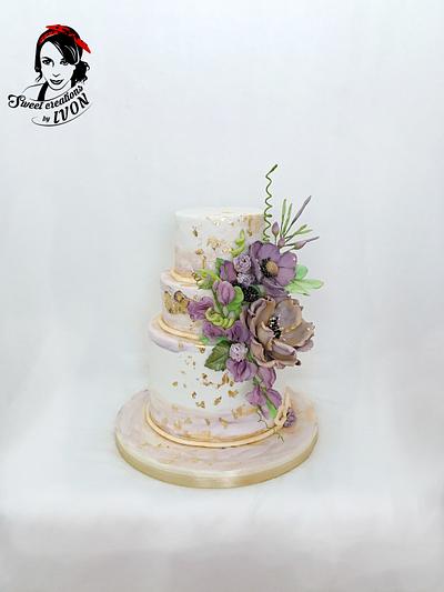 Purple&Gold Wedding - Cake by Ivon
