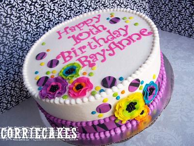 Neon Brights and Zebra print - Cake by Corrie