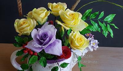 Bouquet sugar roses - Cake by Asya Vencheva 