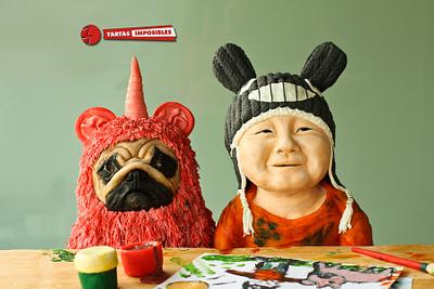 Pinky Pug & Little Totoro - Cake by Tartas Imposibles