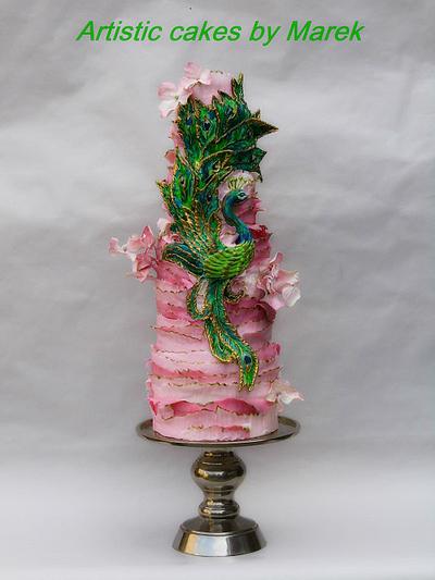 Wedding cake with peacock - Cake by Marek