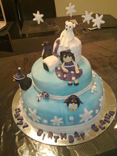 Winter Birthday cake - Cake by Madihascake