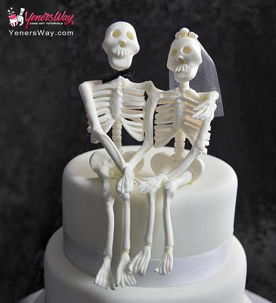 Skeleton Couple Cake Topper - Cake by Serdar Yener | Yeners Way - Cake Art Tutorials