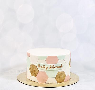 Geometric baby shower cake  - Cake by soods