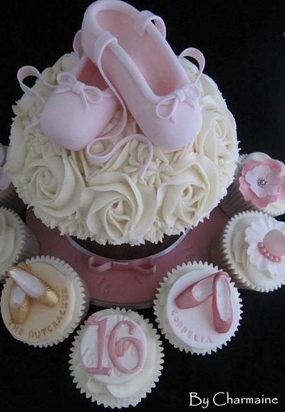 A collection of ballet cupcakes and giant cupcake - Cake by Charmaine 