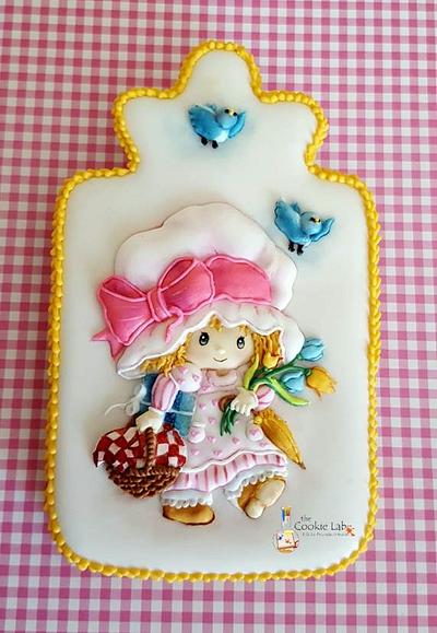 A Girl, flowers and birds! - Cake by The Cookie Lab  by Marta Torres